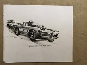 AUTOMOBILIA/Alfa Romeo Giulietta Veloce ORIGINAL DRAWING/BOB GROSSMAN/SIGNED