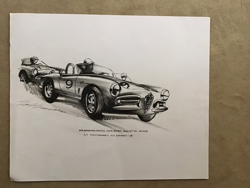 AUTOMOBILIA/Alfa Romeo Giulietta Veloce ORIGINAL DRAWING/BOB GROSSMAN/SIGNED