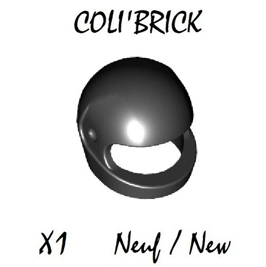 Lego 2446 - 1x Casque moto velo Minifig helmet Bike Black - NEUF