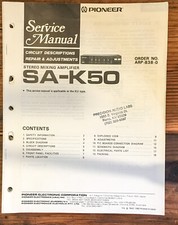 Pioneer SA-K50 Amplifier Service Manual Original 