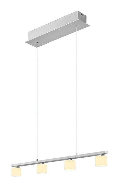 Hell Mila Pendelleuchte HäNgeleuchte Metall Glas Nickel Weiß 4-Flammig-image
