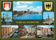 Hamburg Postcard City Hall Church Speicherstadt Coat of Arms Heraldry Postcard