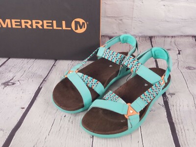 Merrell - Woven Back-Strap Sandals - Around Town Sunvue - Turquoise Blue Green