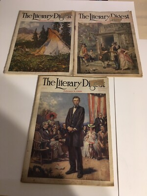 Literary Digest Magazine Lot Of 3 Dec 1, 1928, Jan 19, Feb 9 1929