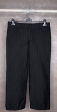 Gucci Vintage Womens Stripped Cropped Dress Pants Size 44 Black