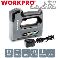 WORKPRO 3.6V 6 in 1 Cordless Staple Gun Rechargeable Electric Stapler w/Charger