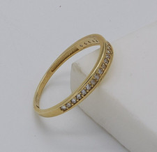 375 9ct Solid Yellow Gold 3mm Diamond Half Eternity Band Ring ALL SIZE Brand New