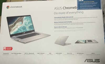ASUS CHROMEBOOK Laptop C523NA 15.6'' Full HD Display 64GB eMMC N3350 - SILVER