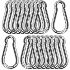 20PCS M10 Spring Snap Hook Carabiner, Heavy Duty 4'' Galvanized Steel Carabiner