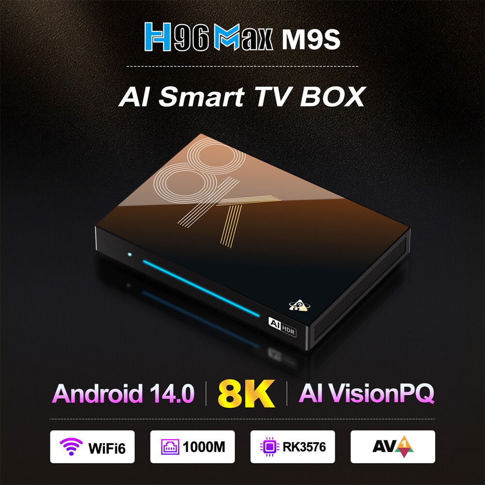 H96 Max M9S Android 14 TV Box RK3576 8G 128G WiFi6 1000M 8K AV1 H