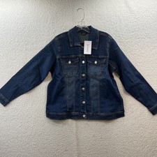 Evan’s Brand Women’s Blue Denim Medium Wash Button Up Jacket Plus Size 20 Nwt