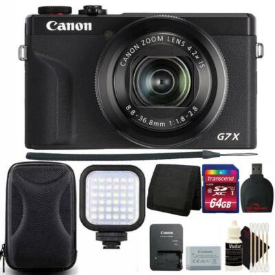 Canon PowerShot G7 X Mark III Digital Camera Black + 64GB Top