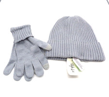 38.00 Style  Co Women's Solid Shine Cuff Beanie, and Tech-tip Gloves,