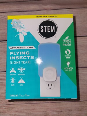 STEM Light Trap Attracts and Traps Flying Insects Starter Kit 1 Device &1 Refill
