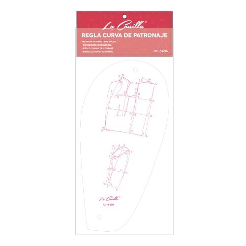 La Canilla Righello Sisometro di Patronaggio Curva da 25 cm per Modista, (L8B)