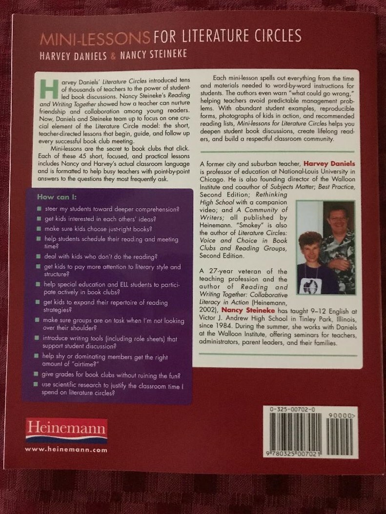 MiniLessons for Literature Circles by Nancy Steineke Harvey Daniels