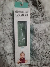 Bazzle Baby Foodie Bib Easy Storage Travel Mint Snap Button Food Grade Silicone 