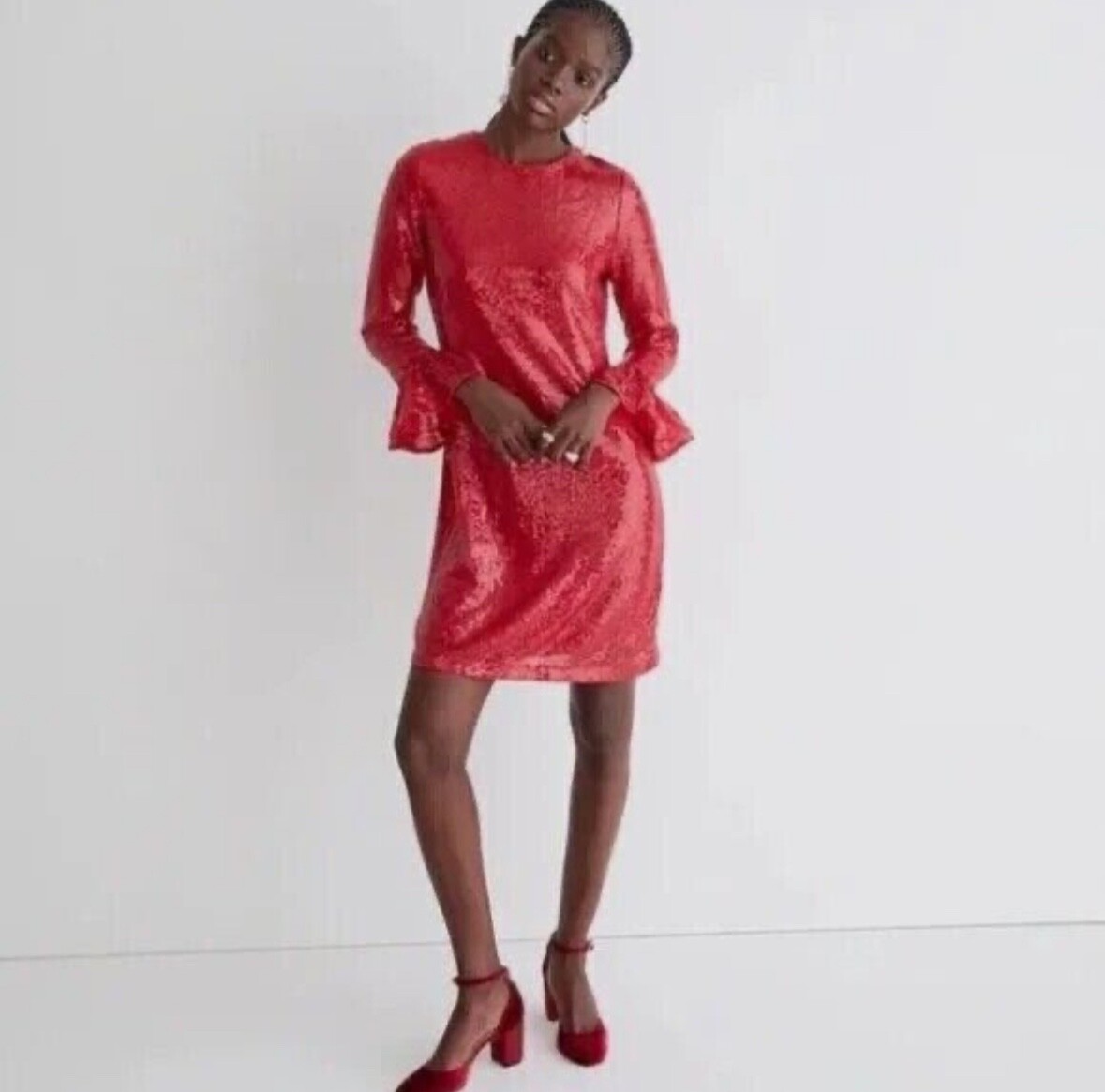 red long sleeve winter dress Velvet Red Long Dress With Long Sleeves: Fall and Winter Special Occasion, Christmas, Plus Size
