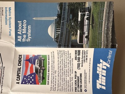 1990 All About The Metro System Washington DC City Visitor Map Guide Booklet