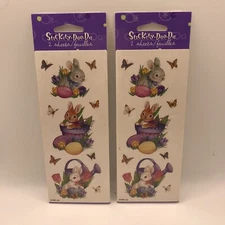 Vtg Easter Stickers American Greetings Bunny Eggs Flowers Spring Butterflies New