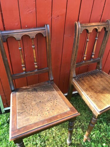 2 Paar  antike Jugendstil Stühle Original Esszimmer Bürostühle gedrechselt - Bild 1 von 7