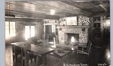 RUSTIC LODGE richardson grove ca real photo postcard rppc california redwoods