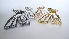 Rose gold silver or dark silver butterfly metal hair claw clip