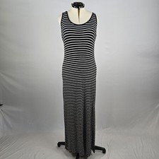 Forever 21 Maxi Dress Women's Medium Bodycon Sleeveless Black White Stripe NWT