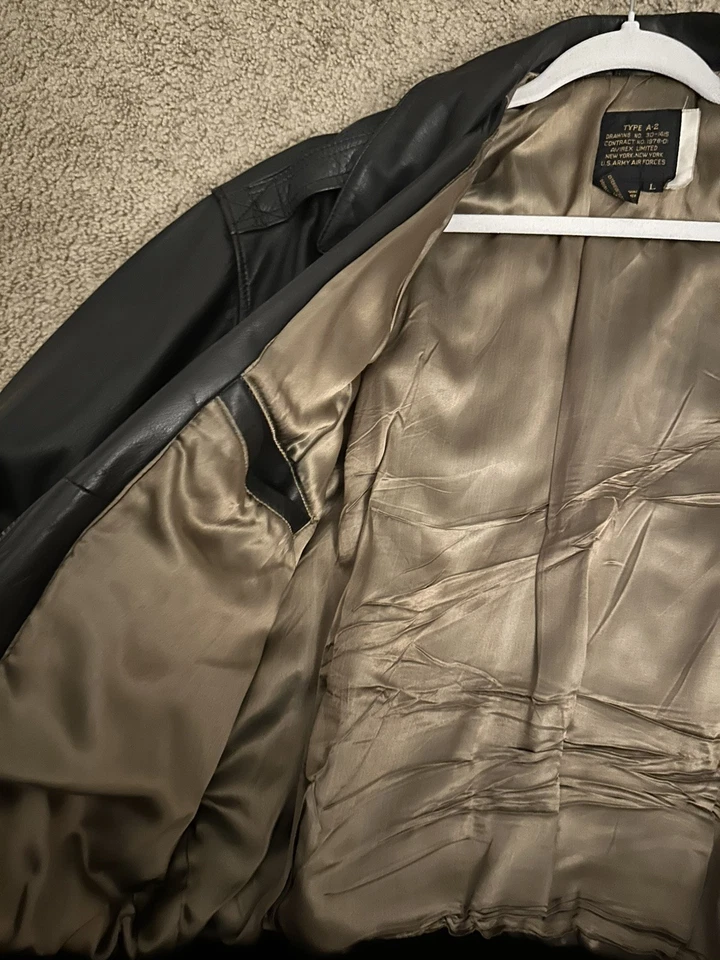 Chaqueta Avirex Para Hombre Ejército de los Estados Unidos Fuerzas Aéreas Tipo A-2 Cuero Chaqueta de Vuelo Talla Grande Foto 2 de 4