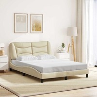 Bettgestell Mit Kopfteil Bett Polsterbett Lattenrost Bettrahmen Stoff vidaXL