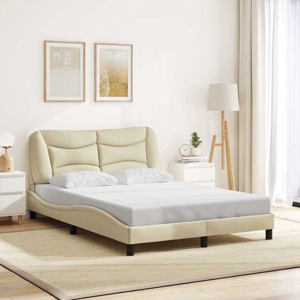 Bettgestell Mit Kopfteil Bett Polsterbett Lattenrost Bettrahmen Stoff vidaXL-image