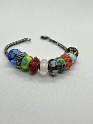 ''Eccentric Whimsy''  7.5'' Trollbead Charm Bracelet