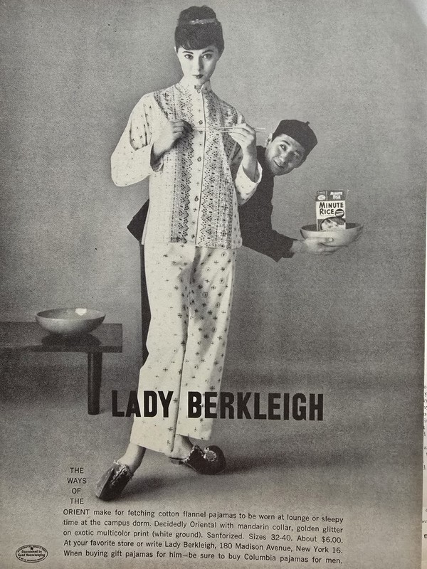 1956 Women's Lady Berkleigh Pajamas Ways of the Orient Vintage Fashion Ad 
