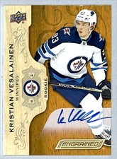 2018-19 UD Engrained Kristian Vesalainen Rookie Auto #56 Winnipeg Jets