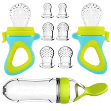 Squeezing Feeding Bottle Cup Silicone Newborn Baby Pacifier Training Rice Spoon