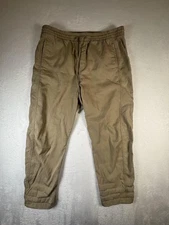 GAP Pants Mens Large Khaki Tan Jogger Elastic Waist Drawstring Casual Twill