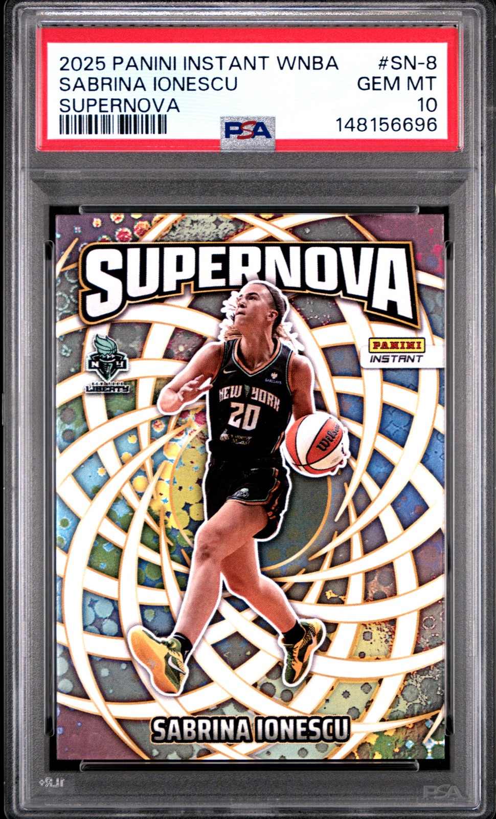 2025 PANINI INSTANT WNBA SUPERNOVA #SN-8 SABRINA IONESCU PSA 10