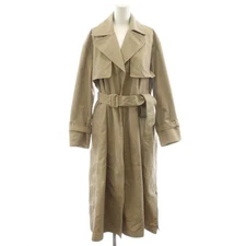 ATSURO TAYAMA Women's Long Beige Belted Trench Coat Size 36 Outerwear