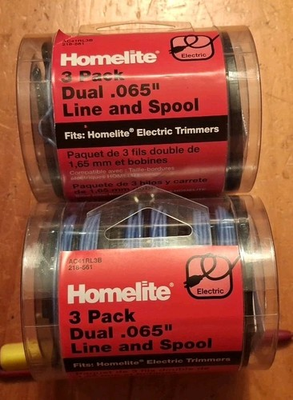 #ad 2 Pack 6 Spools HOMELITE Electric Trimmer Dual .065quot; Line P N AC41RL3B $24.00