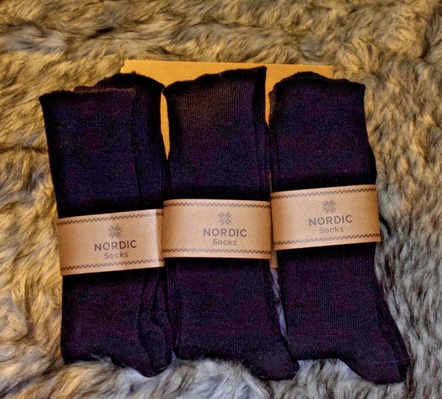 Nordic merino unisex wool socks one size fits all color black NWT- 3 packs LOT