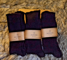 Nordic merino unisex wool socks one size fits all color black NWT- 3 packs LOT