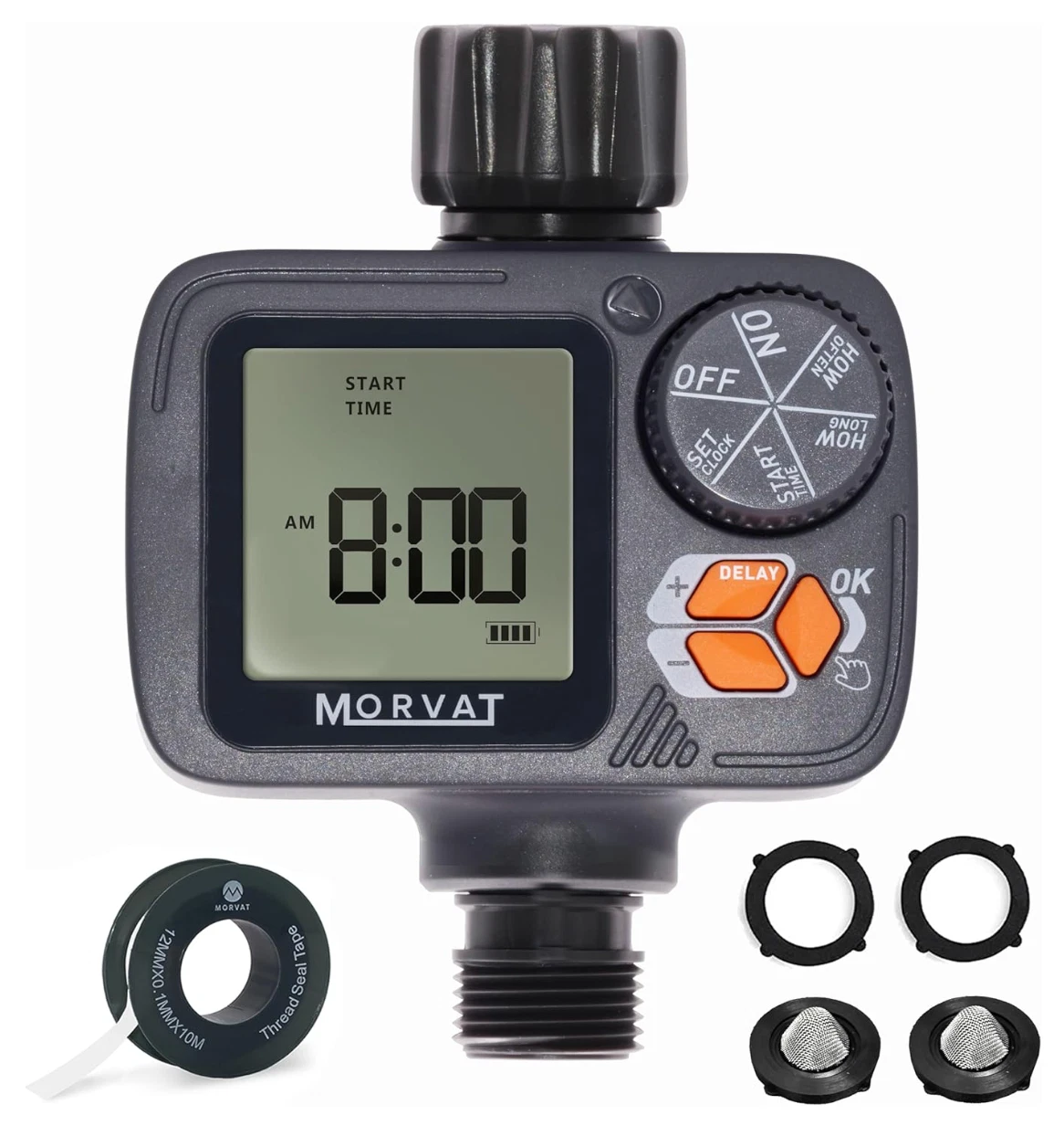 Automatic Garden Hose Water Timer Sprinkler w/ Rain Delay – Morvat