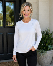 Adidas ClimaLite Women  s Long Sleeve Shirt L White Athletic Performance Top