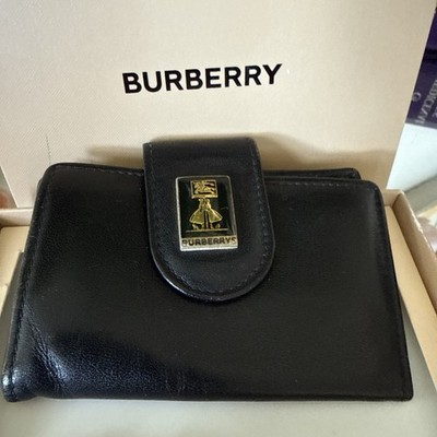 Burberry Key Holder Nova Check Case Wallet Logo Black Leather Vintage Retro