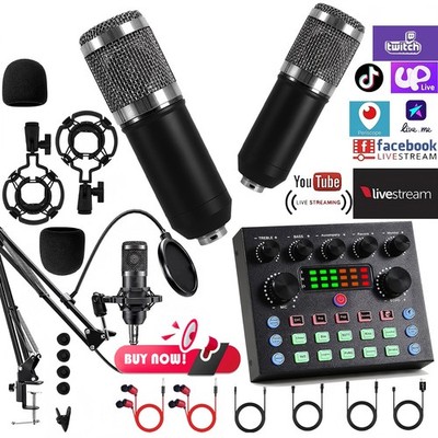 Studio Recording Kit Mixer Condenser Microphone for Live & Music Podcast BM-800