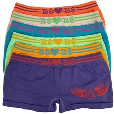 6 GIRL PANTIES BOXER SHORTS MULTICOLOR SEAMLESS UNDERWEAR SIZE 6-8