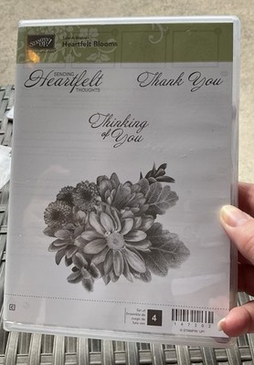 Stampin' Up Heartfelt Blooms #147202 Rubber Cling Stamp Set of 4
