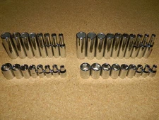 Lot of 35 Blackhawk USA 1/4" Drive Sockets Metric & SAE Deep & Standard 6 Point