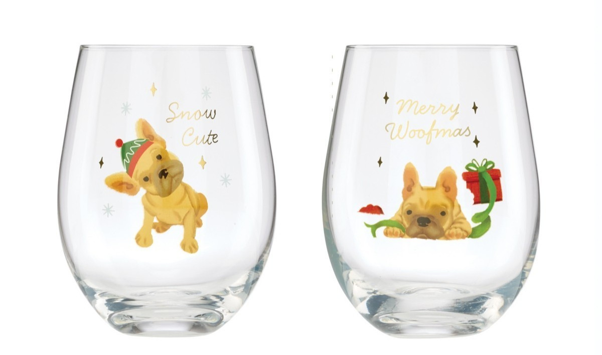 Cambridge 18 Oz Frenchie Stemless Wine Glasses, Set of 2 - MULTI
