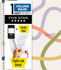 Spiral Notebook Study App, 1 Subject, College Ruled, 8-1/2" x 11", 80 Sheets,